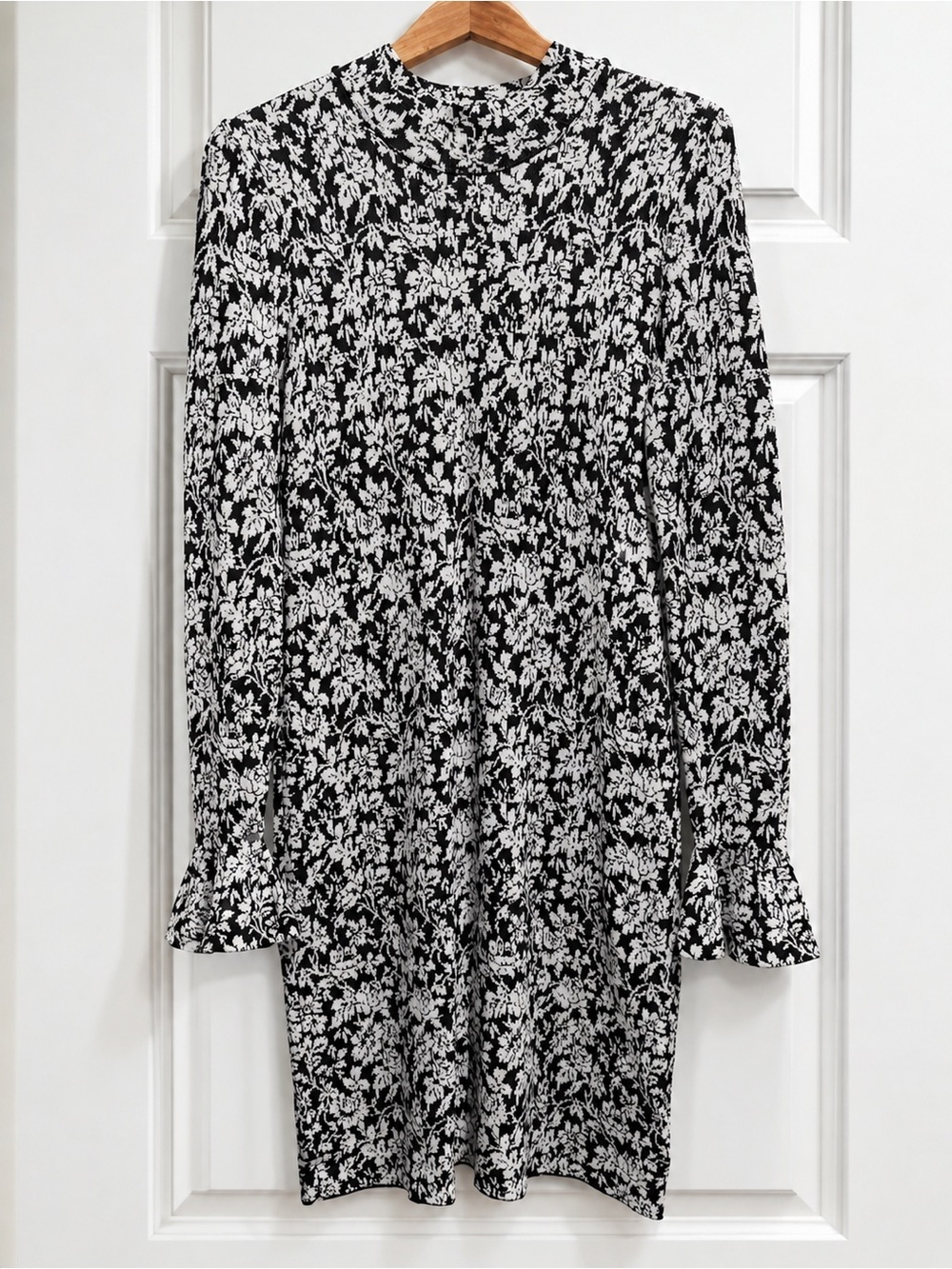 Michael Kors Black and White Floral Mini Skirt Dress